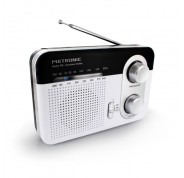 Metronic Radio Portatil AM/FM y Onda Larga - Colo blanco
