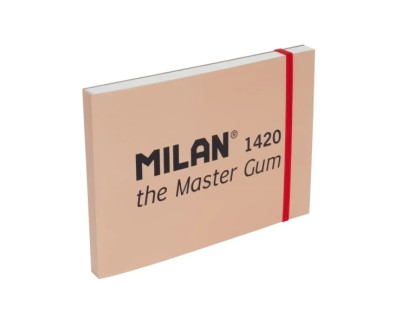 Milan 1420 The Master Gum Bloc de 30 Hojas para Acuarela - Tama&ntilde;o A5 - Grano Fino de 300g/m&sup2; - Cierre con Goma Elastica - Tapa Blanda y Cubierta Trasera Dura - Apertura Plana