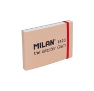 Milan 1420 The Master Gum Bloc de 30 Hojas para Acuarela - Tamaño A6 - Grano Fino de 300g/m² - Cierre con Goma Elastica - Tapa Blanda y Cubierta Trasera Dura - Apertura Plana