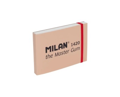 Milan 1420 The Master Gum Bloc de 30 Hojas para Acuarela - Tama&ntilde;o A6 - Grano Fino de 300g/m&sup2; - Cierre con Goma Elastica - Tapa Blanda y Cubierta Trasera Dura - Apertura Plana