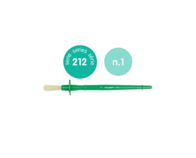 Milan 212 Pincel para Cola y Tempera Numero 1 - Cerda Natural - Color Verde