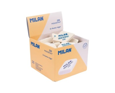 Milan 230 Goma de Borrar Romboide - Miga de Pan - Suave Caucho Sintetico - Color Blanco
