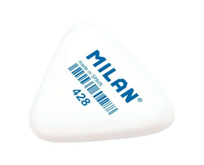 Milan 428 Goma Triangular Gruesa - Tipo Miga de Pan - Caucho Sintetico - Color Blanco