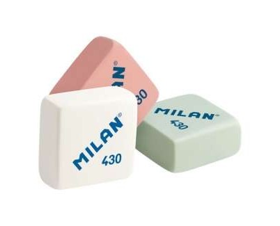 Milan 430 Goma de Borrar Cuadrada - Miga de Pan - Suave Caucho Sintetico - Colores Surtidos