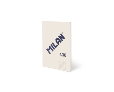 Milan 430 Libreta Encolada Formato A5 Cuadricula 5x5 - 48 Hojas de 95 gr/m2 - Microperforado - Tapa Blanda - Color Beige