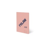 Milan 430 Libreta Encolada Formato A6 Cuadricula 5x5 - 48 Hojas de 95 gr/m2 - Microperforado - Tapa Blanda - Color Rosa