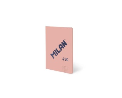 Milan 430 Libreta Encolada Formato A6 Cuadricula 5x5 - 48 Hojas de 95 gr/m2 - Microperforado - Tapa Blanda - Color Rosa