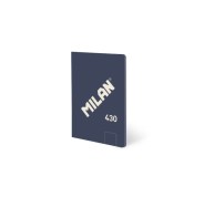 Milan 430 Libreta Encolada Formato A6 Hojas Blancas - 48 Hojas de 95 gr/m2 - Microperforado - Tapa Blanda - Color Azul