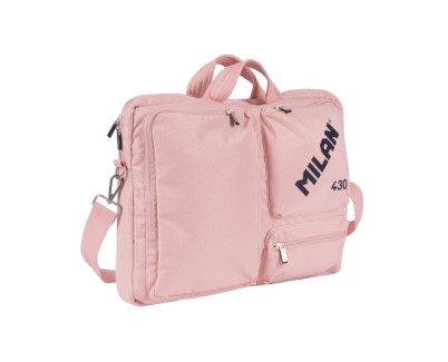 Milan 430 Since 1918 Maletin para Portatiles hasta 17\" - Cierre de Cremallera - 3 Compartimentos - 42x34x9cm - Color Rosa