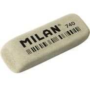 Milan 740G Goma de Borrar Abrasiva Biselada - Flexible - Miga de Pan - Caucho - Color Gris