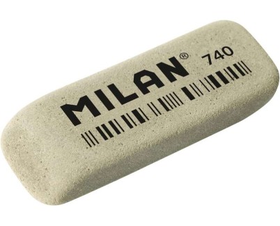 Milan 740G Goma de Borrar Abrasiva Biselada - Flexible - Miga de Pan - Caucho - Color Gris