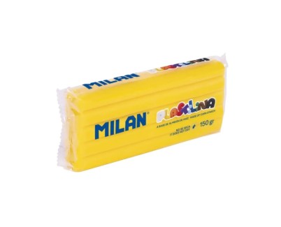 Milan Barra de Plastilina de 150gr - Base de Almidon de Maiz - Sin Gluten - Mezclables - Color Amarillo