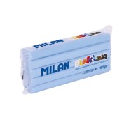 Milan Barra de Plastilina de 150gr - Base de Almidon de Maiz - Sin Gluten - Mezclables - Color Azul Claro