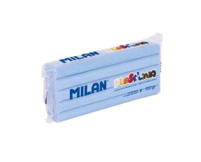 Milan Barra de Plastilina de 150gr - Base de Almidon de Maiz - Sin Gluten - Mezclables - Color Azul Claro