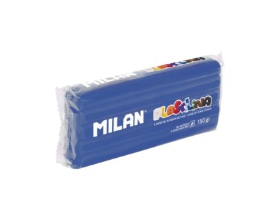 Milan Barra de Plastilina de 150gr - Base de Almidon de Maiz - Sin Gluten - Mezclables - Color Azul Oscuro