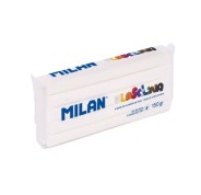 Milan Barra de Plastilina de 150gr - Base de Almidon de Maiz - Sin Gluten - Mezclables - Color Blanco
