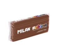 Milan Barra de Plastilina de 150gr - Base de Almidon de Maiz - Sin Gluten - Mezclables - Color Marron