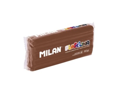 Milan Barra de Plastilina de 150gr - Base de Almidon de Maiz - Sin Gluten - Mezclables - Color Marron
