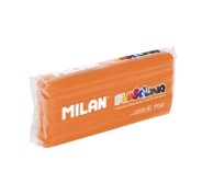 Milan Barra de Plastilina de 150gr - Base de Almidon de Maiz - Sin Gluten - Mezclables - Color Naranja