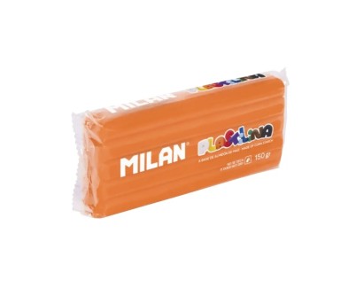 Milan Barra de Plastilina de 150gr - Base de Almidon de Maiz - Sin Gluten - Mezclables - Color Naranja