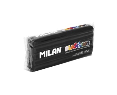 Milan Barra de Plastilina de 150gr - Base de Almidon de Maiz - Sin Gluten - Mezclables - Color Negro