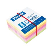 Milan Bloc de 250 Notas Adhesivas Neon Mini - Removibles - Medidas 50mm x 50mm - Colores Surtidos