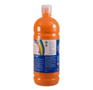 Milan Botella de Tempera 1000ml - Tapon Dosificador - Secado Rapido - Mezclable - Color Naranja