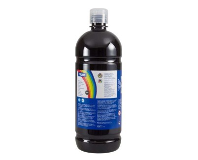 Milan Botella de Tempera 1000ml - Tapon Dosificador - Secado Rapido - Mezclable - Color Negro