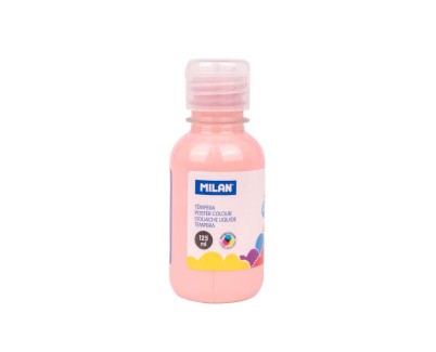 Milan Botella de Tempera 125ml - Tapon Dosificador - Secado Rapido - Mezclable - Color Rosa Palido