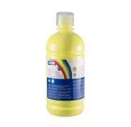 Milan Botella de Tempera 500ml - Tapon Dosificador - Secado Rapido - Mezclable - Color Amarillo Limon