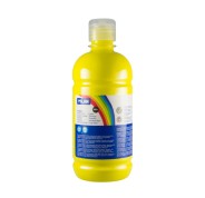 Milan Botella de Tempera 500ml - Tapon Dosificador - Secado Rapido - Mezclable - Color Amarillo
