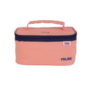 Milan Coleccion 430 Bolsa Isotermica Porta Alimentos 1,5L - Incluye 1 Recipiente para Alimentos - Interior Aislante Termico - Apertura Total - Color Rosa