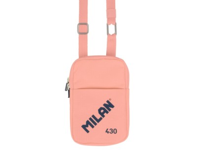 Milan Coleccion 430 Bolso Peque&ntilde;o Bandolera - Tama&ntilde;o Bolso 19x2.3x12.8cm - Cierre de Cremallera - Mosqueton de Aluminio - Color Rosa