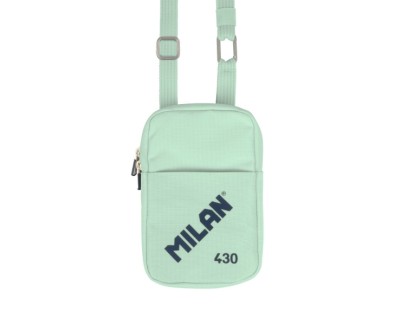 Milan Coleccion 430 Bolso Peque&ntilde;o Bandolera - Tama&ntilde;o Bolso 19x2.3x12.8cm - Cierre de Cremallera - Mosqueton de Aluminio - Color Verde