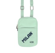 Milan Coleccion 430 Bolso Pequeño Bandolera - Tamaño Bolso 19x2.3x12.8cm - Cierre de Cremallera - Mosqueton de Aluminio - Color Verde