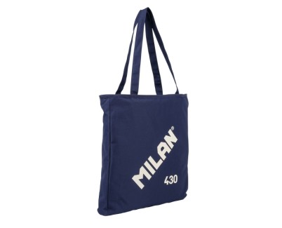 Milan Coleccion 430 Bolso Shopper 7.5L - Tamaño 38x36x6,5cm - Asa Larga 27cm - Tejido \'ripstop\' - Color Azul Marino