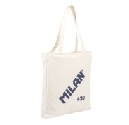 Milan Coleccion 430 Bolso Shopper 7.5L - Tamaño 38x36x6,5cm - Asa Larga 27cm - Tejido \'ripstop\' - Color Beige