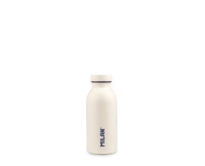 Milan Coleccion 430 Botella Isotermica 0.35L - Doble Pared de Acero Inoxidable - Liquidos Calientes hasta 12h, Frios hasta 24h - Color Blanco
