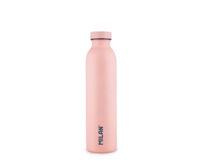 Milan Coleccion 430 Botella Isotermica 0.59L - Doble Pared de Acero Inoxidable - Liquidos Calientes hasta 12h, Frios hasta 24h - Color Rosa