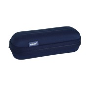 Milan Coleccion 430 Estuche Portatodo Ovalado Semirrigido - Compartimento Interior de Malla - Tejido Resistente a las Roturas y Rasgaduras - Color Azul Oscuro