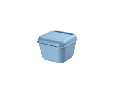 Milan Coleccion 430 Fiambrera Cuadrada 0.33L - Apta para Microondas, Lavavajillas y Congelador - Libre de BPA - Medidas 10x10x7,5cm - Color Azul