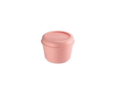 Milan Coleccion 430 Fiambrera Redonda 0.25L - Apta para Microondas, Lavavajillas y Congelador - Libre de BPA - Medidas 10 Ø x 7cm - Color Rosa
