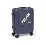 Milan Coleccion 430 Maleta de Cabina Rigida - 4 Ruedas Dobles 360º - Cierre con Combinacion de 3 Digitos - Apertura Independiente del Compartimento Principal y el Frontal - Medidas 55x40x23cm - Color Azul