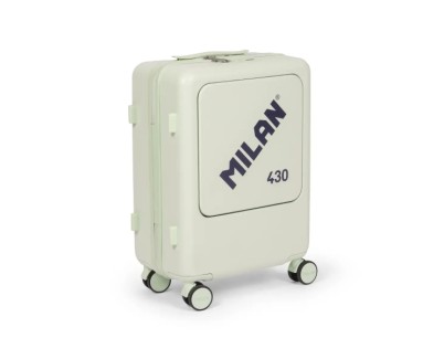 Milan Coleccion 430 Maleta de Cabina Rigida - 4 Ruedas Dobles 360&ordm; - Cierre con Combinacion de 3 Digitos - Apertura Independiente del Compartimento Principal y el Frontal - Medidas 55x40x23cm - Color Verde