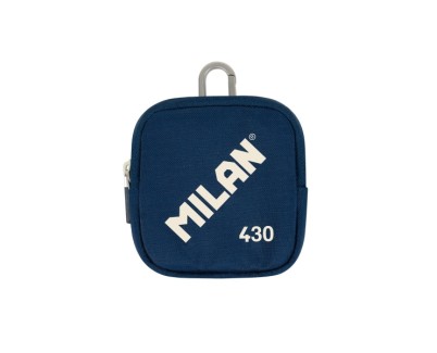 Milan Coleccion 430 Monedero Pequeño - Tamaño Monedero 10,3x10x2,5cm - Cierre de Cremallera - Mosqueton de Aluminio - Color Azul Marino