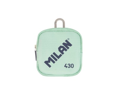 Milan Coleccion 430 Monedero Pequeño - Tamaño Monedero 10,3x10x2,5cm - Cierre de Cremallera - Mosqueton de Aluminio - Color Verde