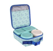 Milan Coleccion 460 Bolsa Isotermica Porta Alimentos 3,9L - Incluye 3 Recipientes para Alimentos 2x de 0,25L y 1x de 0,75 L - Interior Aislante Termico - Color Verde/Azul