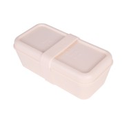 Milan Coleccion 460 Fiambrera Rectangular 0.75L - Apta para Microondas, Lavavajillas y Congelador - Libre de BPA - Divisor Interior Movil - Medidas 20x10x7,5cm - Color Beige