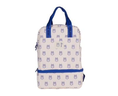 Milan Coleccion 460 Mochila Infantil con Compartimento Isotermico - Amplio Compartimento Interior - 2 Bolsillos Laterales - Capacidad Total 9,5L - Color Beige/Azul