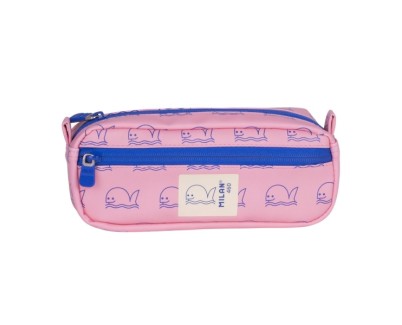 Milan Coleccion 460 Portatodo Rectangular - 2 Compartimentos con Cremallera - Color Rosa/Azul